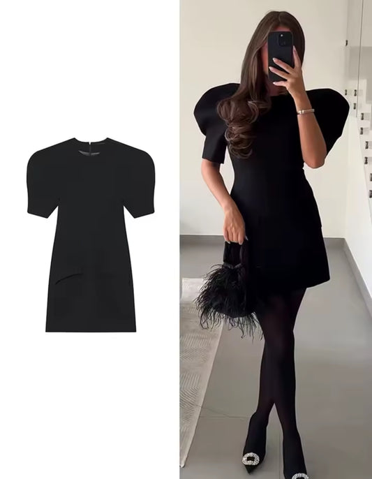 VESTIDO MANGAS ABOMBADAS