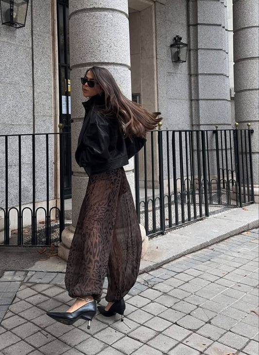 PANTALÓN BOMBACHO SEMITRANSPARENTE PRINT