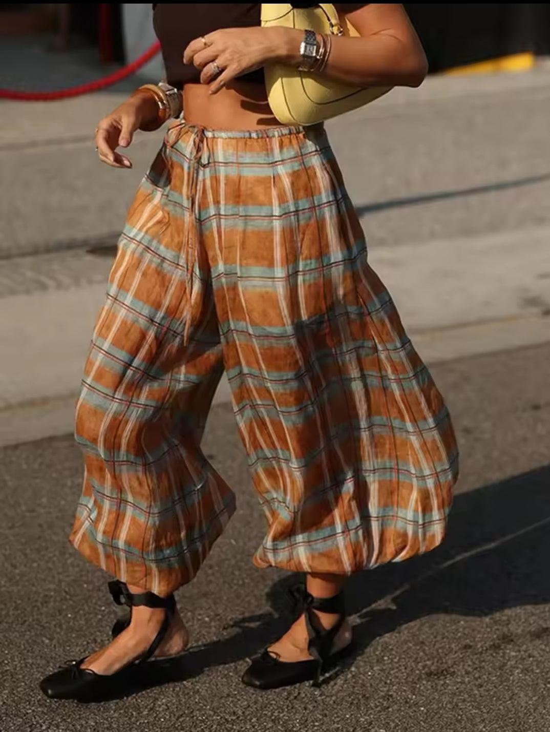 PANTALÓN BOMBACHO CUADROS
