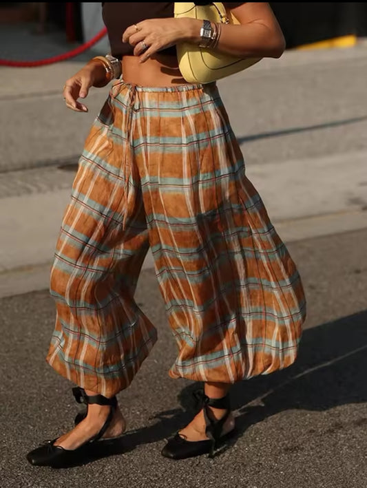 PANTALÓN BOMBACHO CUADROS