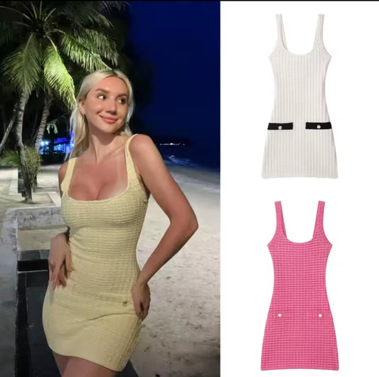 VESTIDO TEXTURA CON BOTONES