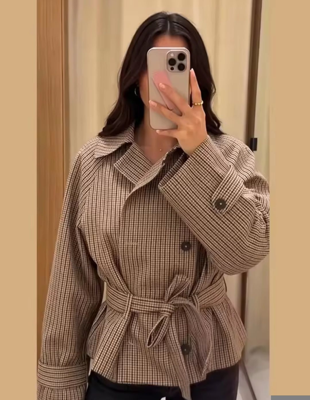 TRENCH CORTO CUADROS