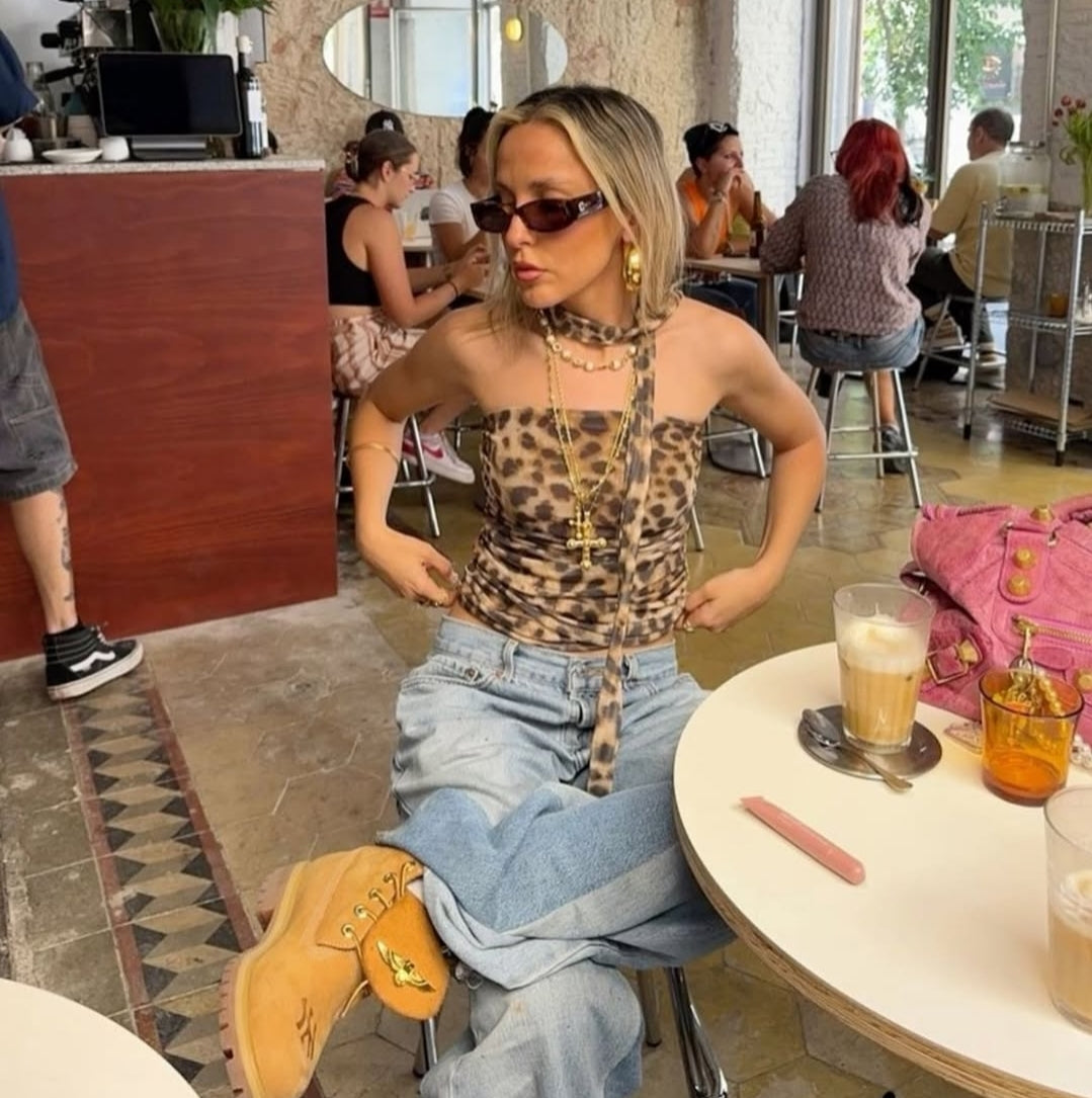 TOP DE TUL  ANIMAL PRINT
