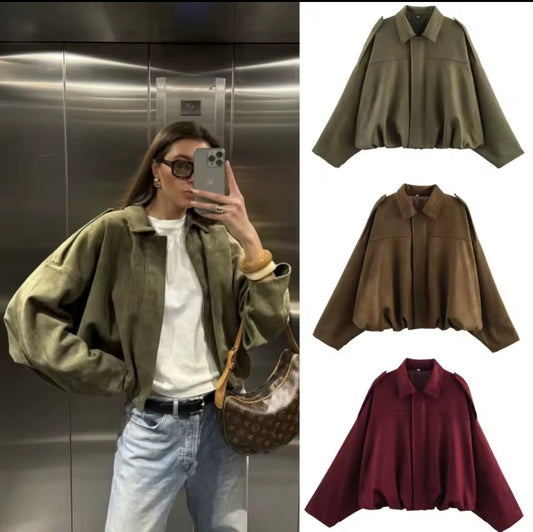 BOMBER SUELTA CON CUELLO