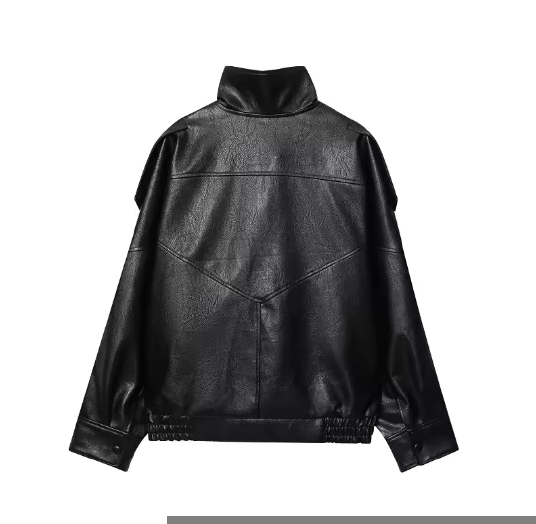 CHAQUETA POLIPIEL CON CUELLO