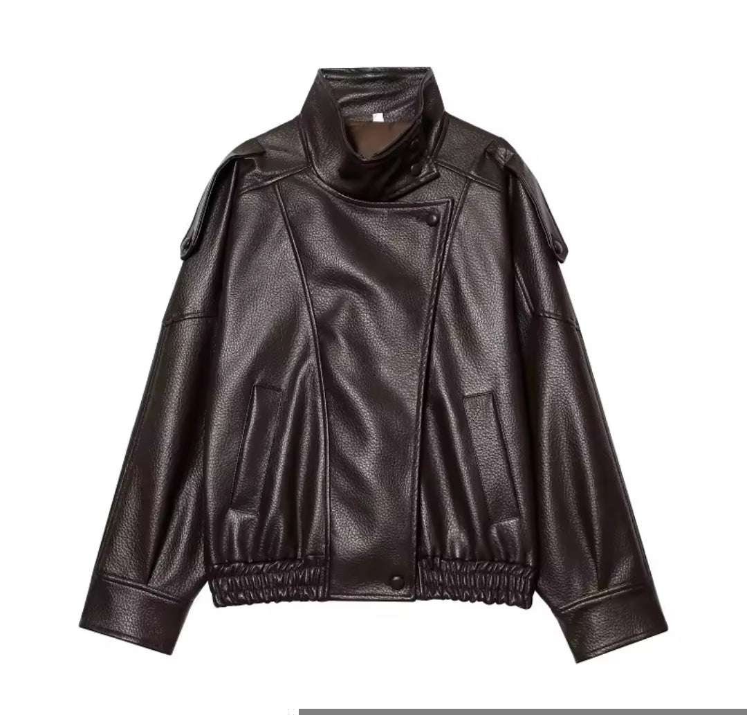 CHAQUETA POLIPIEL CON CUELLO