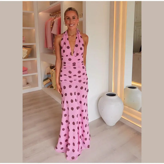 VESTIDO ROSA DE LUNARES