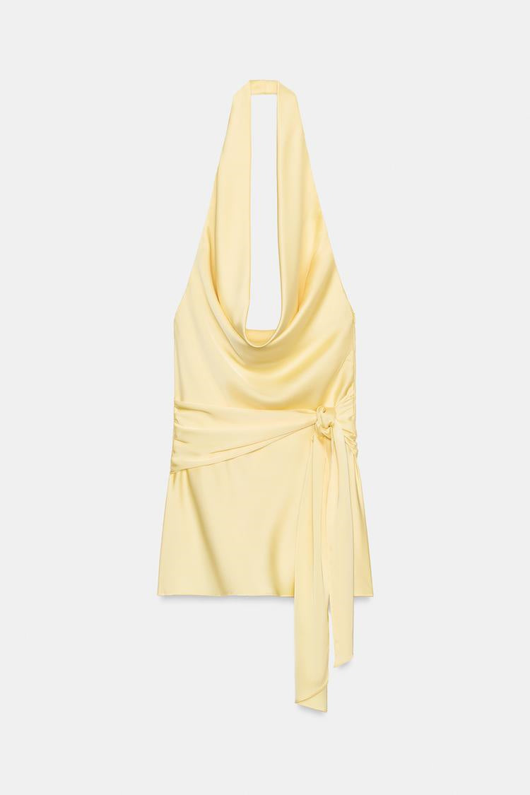 VESTIDO SATINADO AMARILLO