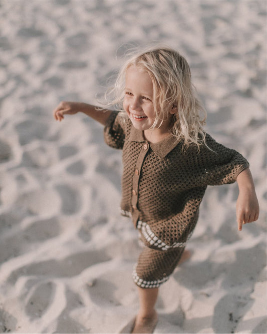 CAMISETA CROCHET MARRON