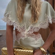 VESTIDO SATINADO DETALLE LENCERO