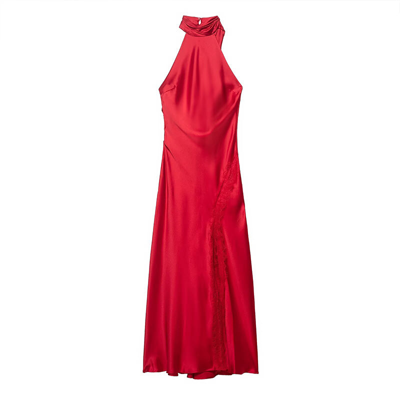 VESTIDO HALTER SATINADO