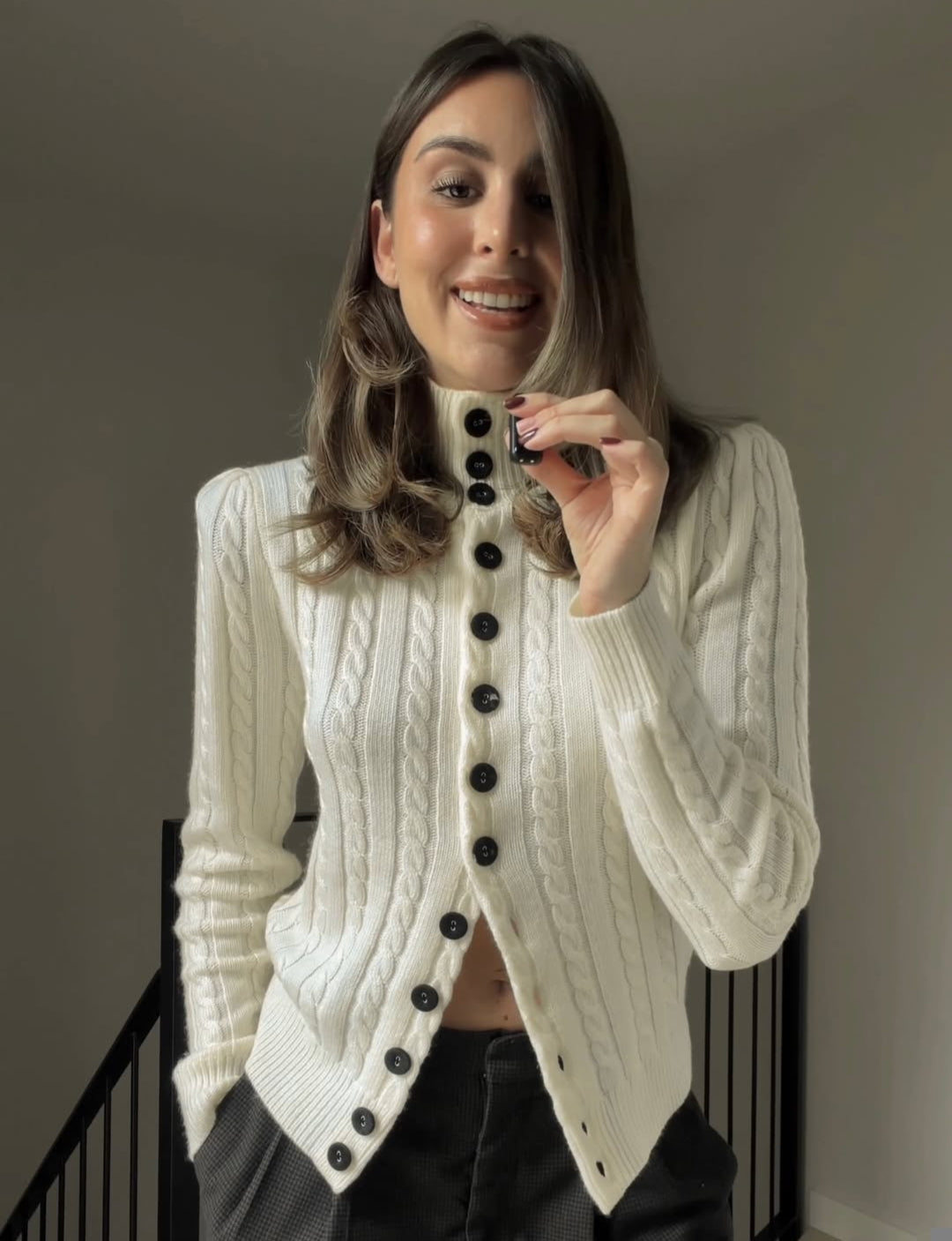 CHAQUETA PUNTO CON BOTONES