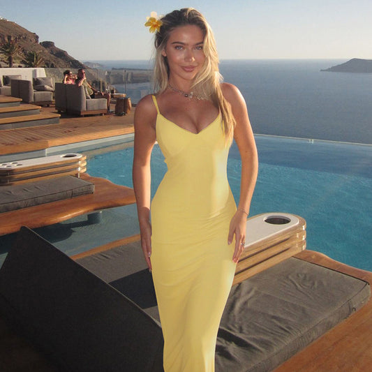 VESTIDO LARGO ESCOTE EN V