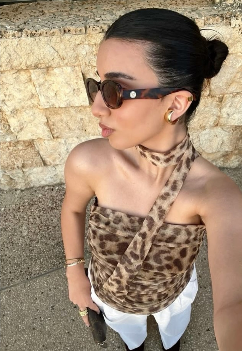 TOP DE TUL  ANIMAL PRINT