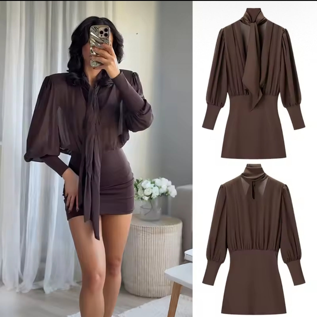 VESTIDO CORTO COMBINADO