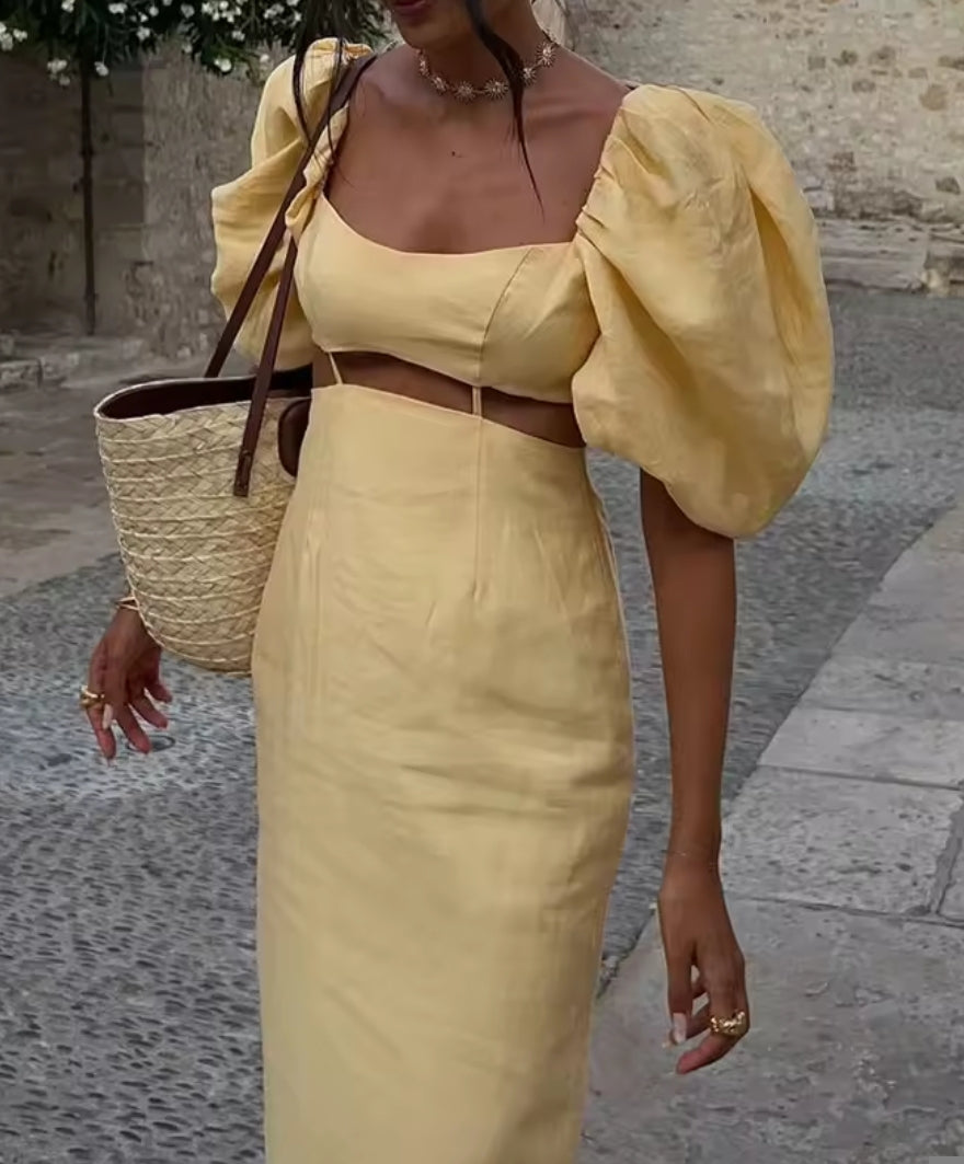 VESTIDO MANGAS ABOMBADAS