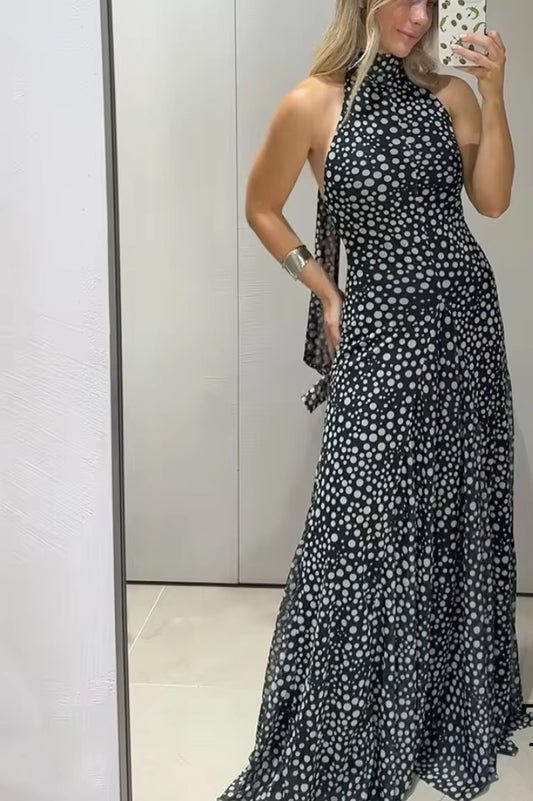 VESTIDO LUNARES ESPALDA DESCUBIERTA