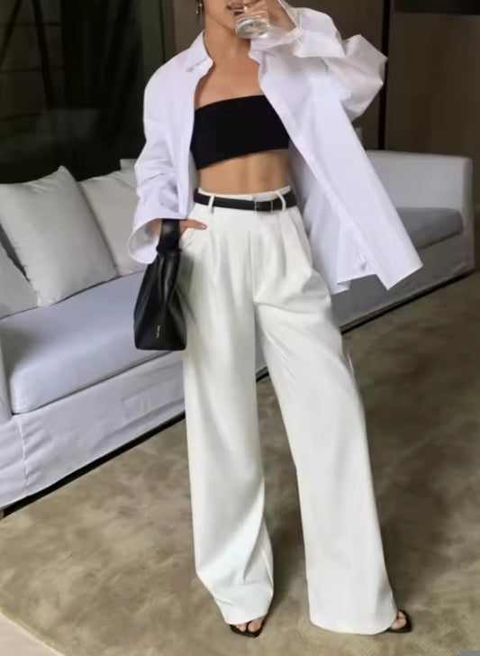 PANTALÓN TRAJE PIERNA ANCHA