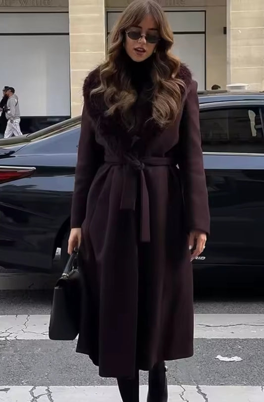 ABRIGO LARGO CON PELO